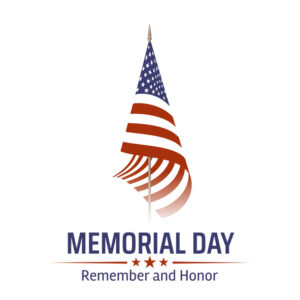 Memorial Day in USA with lettering remember and honor. Holiday of memory and honor of soldiers, military personnel who died while serving in the United States Armed forces. Vector banner